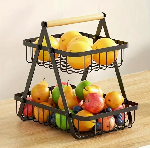 Raft metalic cu 2 coșuri detașabile – 32×29.9×18 cm