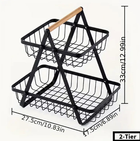 Raft metalic cu 2 coșuri detașabile – 32×29.9×18 cm