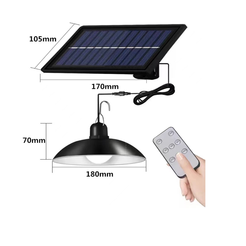 Lampă LED solară suspendată 400 lm cu telecomandă și cablu de 2,5 m