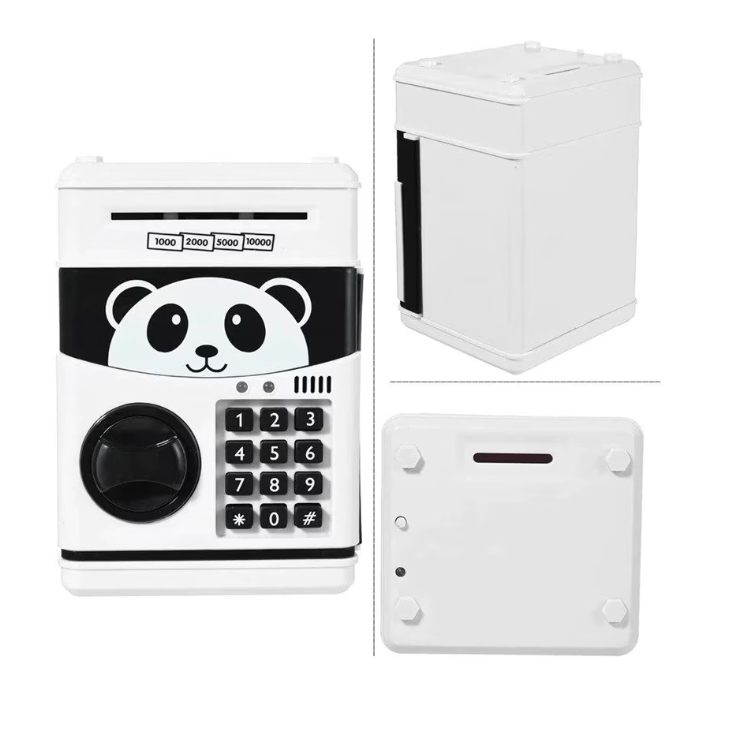 Pusculiță pentru copii model panda cu cod și funcție ATM, 20,5 × 15 × 15 cm