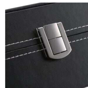 Casetă pentru 12 ceasuri cu exterior negru și interior protejat