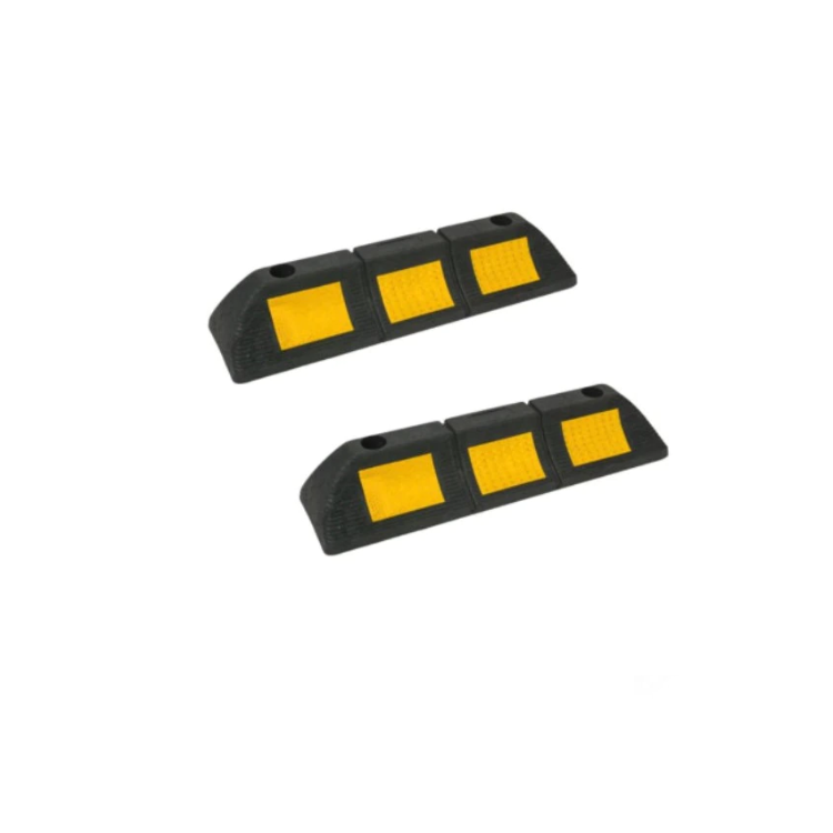 Pachet 2 opritoare roată cu cauciuc și element reflectorizant pentru parcare