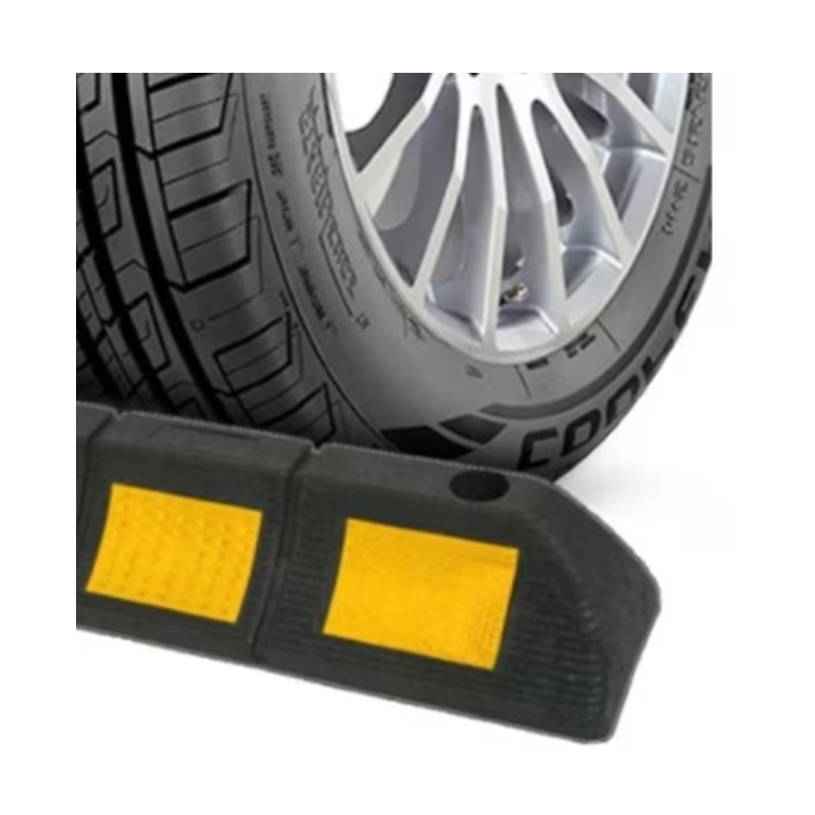 Pachet 2 opritoare roată cu cauciuc și element reflectorizant pentru parcare