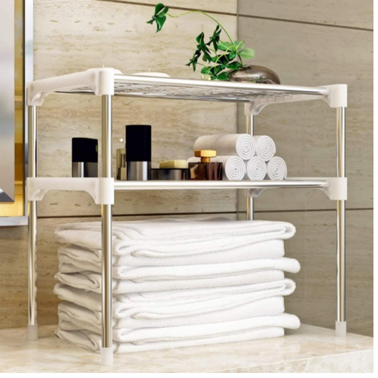 Raft organizator multifuncțional pentru bucătărie sau baie, cu design compact