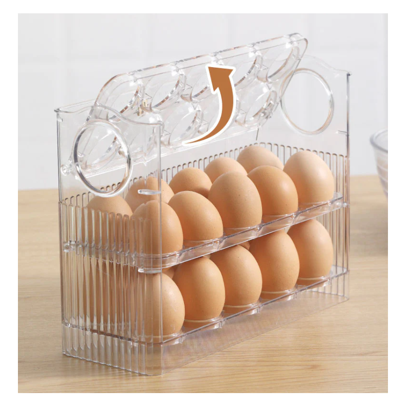 Suport organizator ouă flip 30 bucăți, 3 straturi transparente
