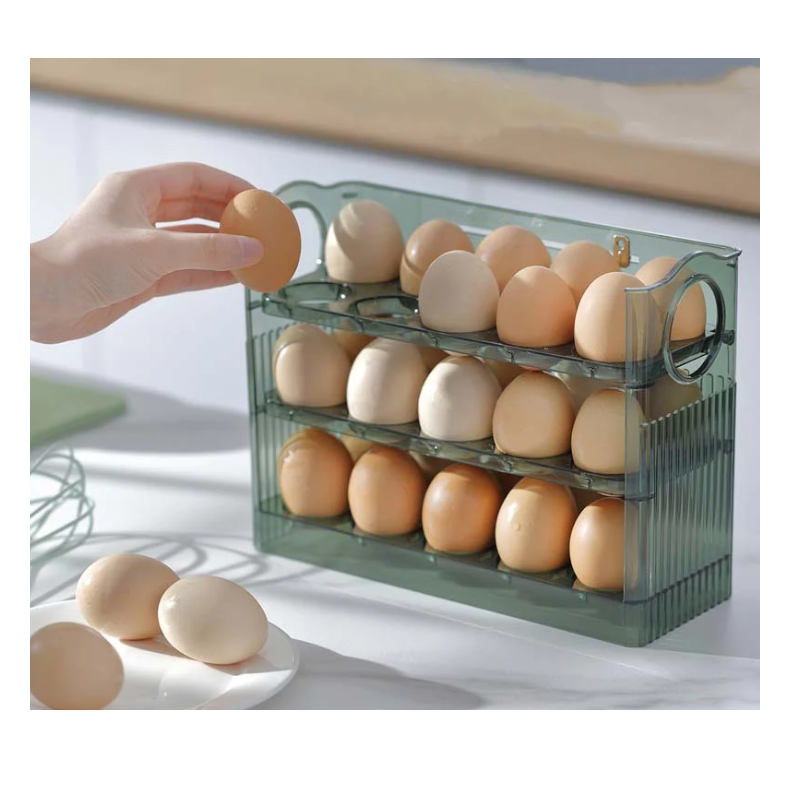 Suport organizator ouă flip 30 bucăți, 3 straturi transparente