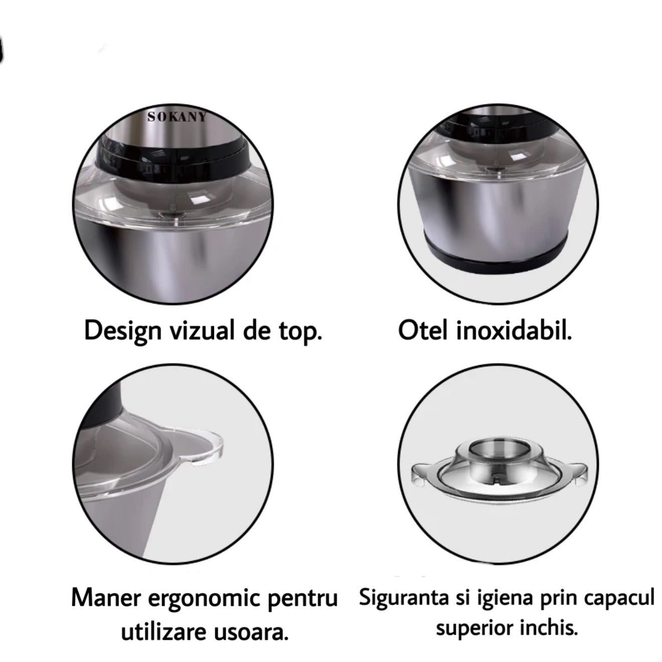 Tocator electric 200W – 3 lame inox, gri