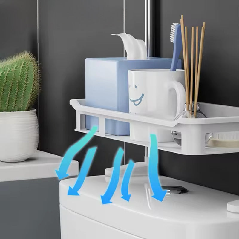 Raft de baie suspendabil pe 3 nivele, alb – organizare eficientă în spații mici