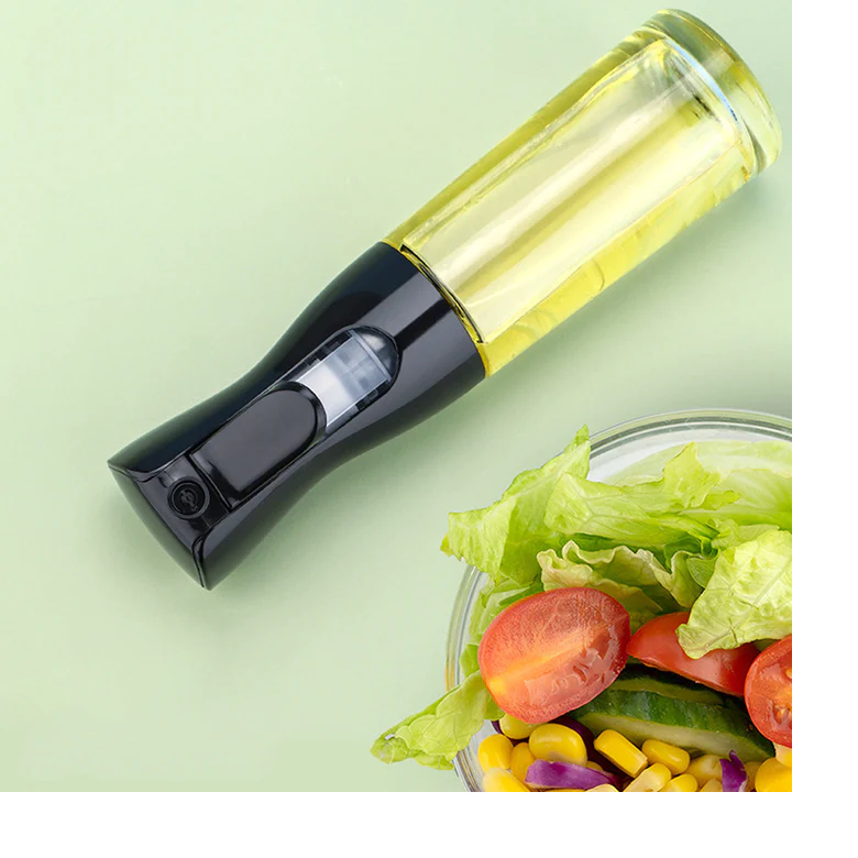 Sticlă pulverizator pentru ulei — pulverizare fină, capac siliconic, 300 ml