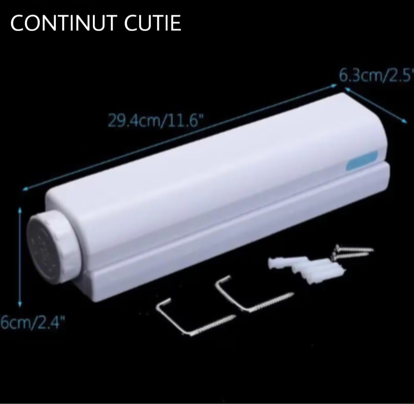 Uscător rufe retractabil pe perete – 4 funii x 3,2 m, alb