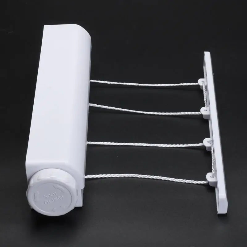 Uscător rufe retractabil pe perete – 4 funii x 3,2 m, alb