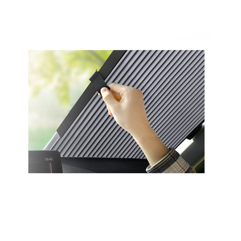 Parasolar auto retractabil cu ventuze – 150 x 70 cm, aluminiu