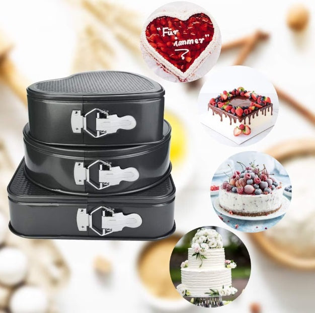 Set 3 tăvi de prăjituri cu bază detașabilă – forme variate