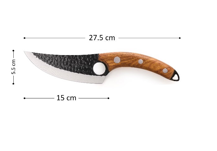 Cuțit forjat profesional 27,5 cm – oțel inox, mâner sigur antiderapant, maro