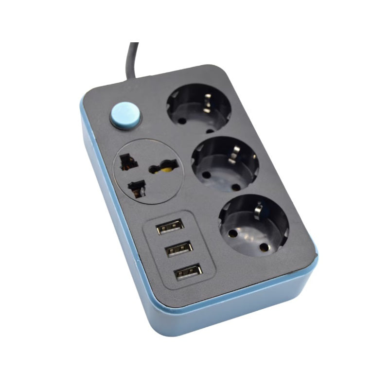 Prelungitor cu 4 prize și 3 porturi USB – 3 metri
