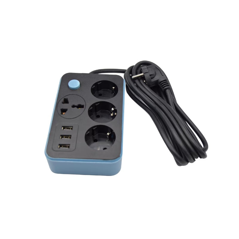 Prelungitor cu 4 prize și 3 porturi USB – 3 metri