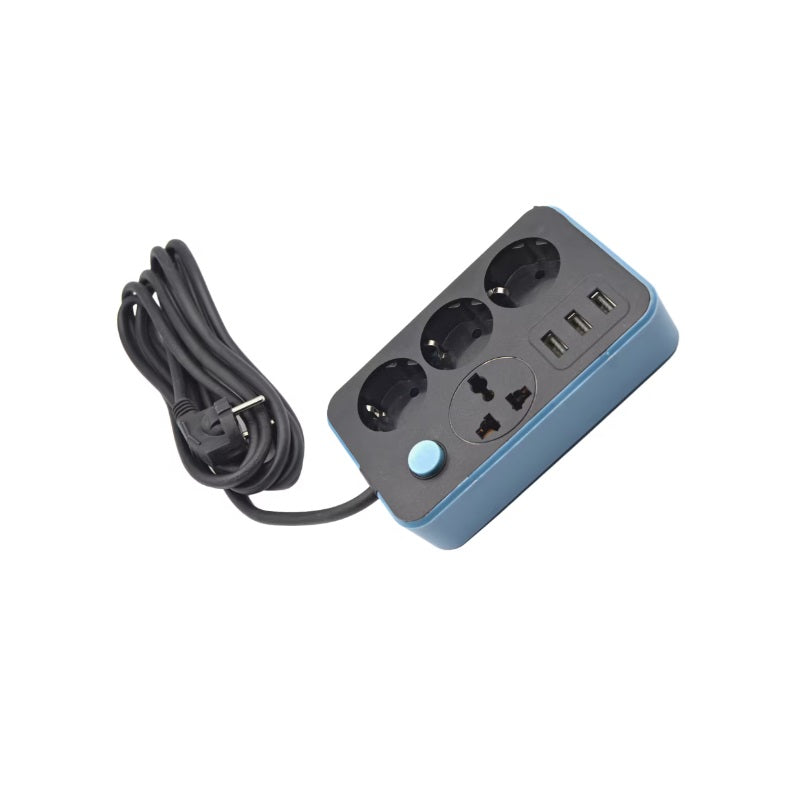 Prelungitor cu 4 prize și 3 porturi USB – 3 metri