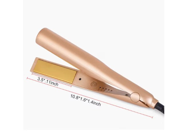 Placă-ondulator 2 în 1 pentru păr — îndreptare și bucle, finisaj auriu