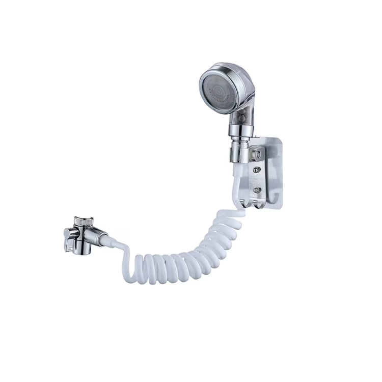 Extensie duş cu suport de perete şi furtun flexibil – instalaţi simplu