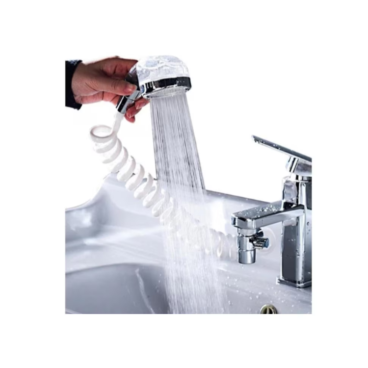 Extensie duş cu suport de perete şi furtun flexibil – instalaţi simplu