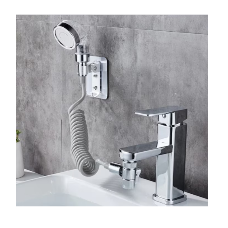 Extensie duş cu suport de perete şi furtun flexibil – instalaţi simplu