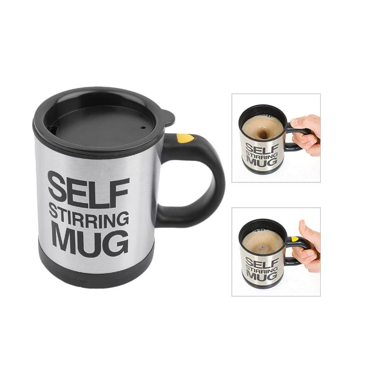 Cana automată de amestecare – 400 ml, gri/negru, cu alimentare pe baterii