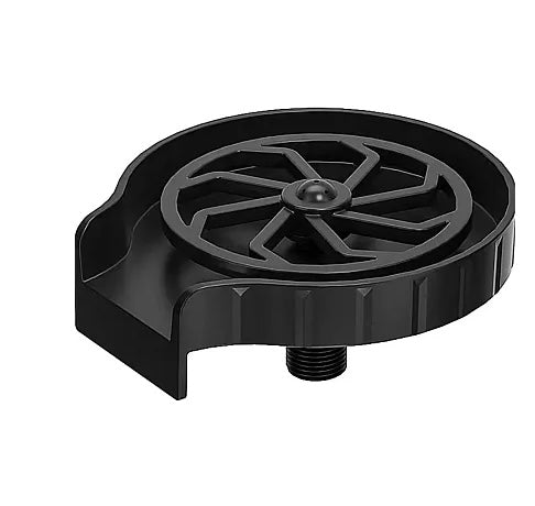 Dispozitiv pentru spălare pahare cu clătire sub jet de presiune – montaj pe chiuvetă, 14 x 13 x 2,8 cm, negru