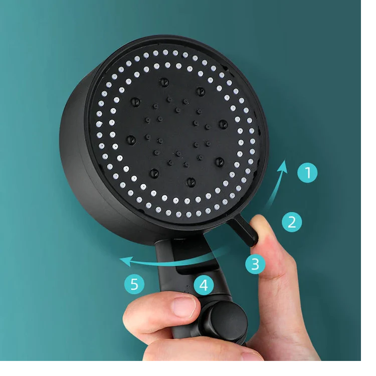 Cap de duș cu presiune mare și buton Stop – duș economic și confortabil