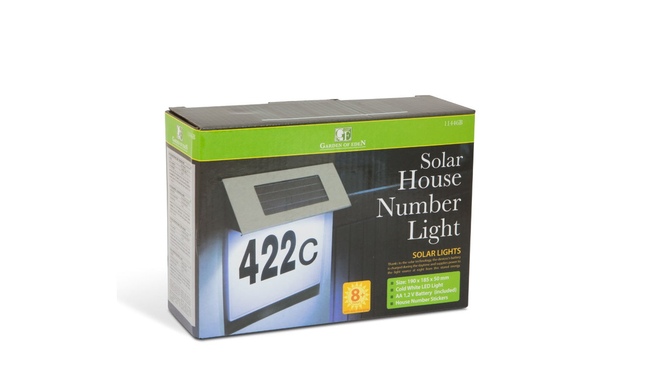 Număr de casă iluminat solar – plăcuță LED pentru adresă