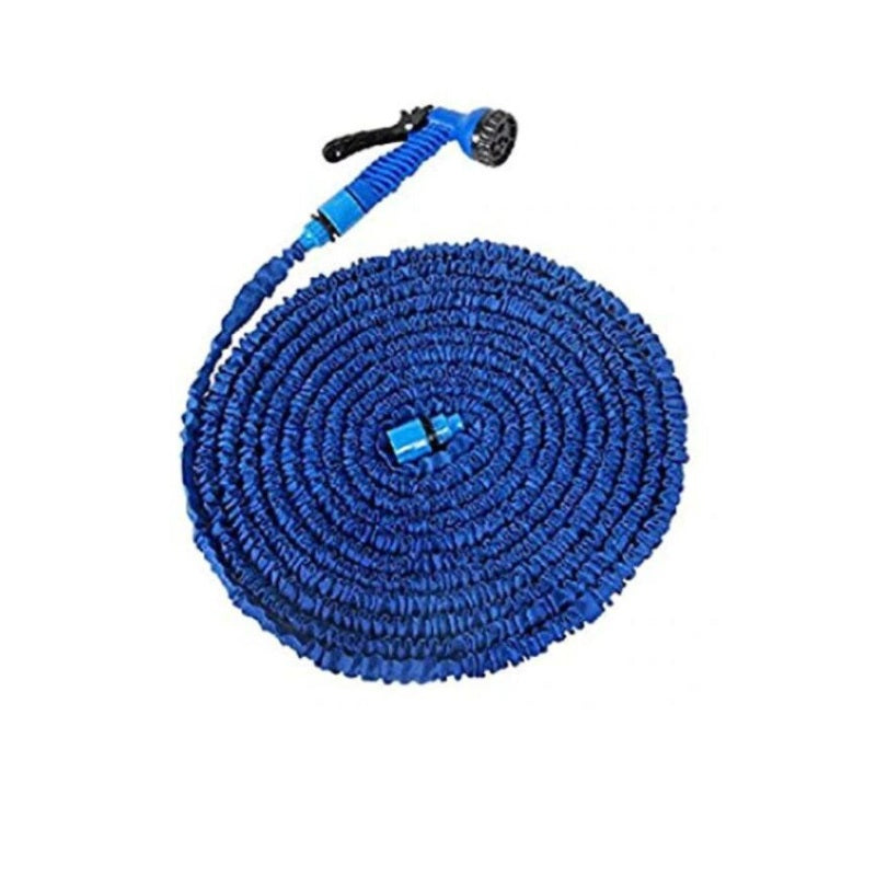 Furtun extensibil albastru 60 m cu pistol reglabil – ideal pentru grădină