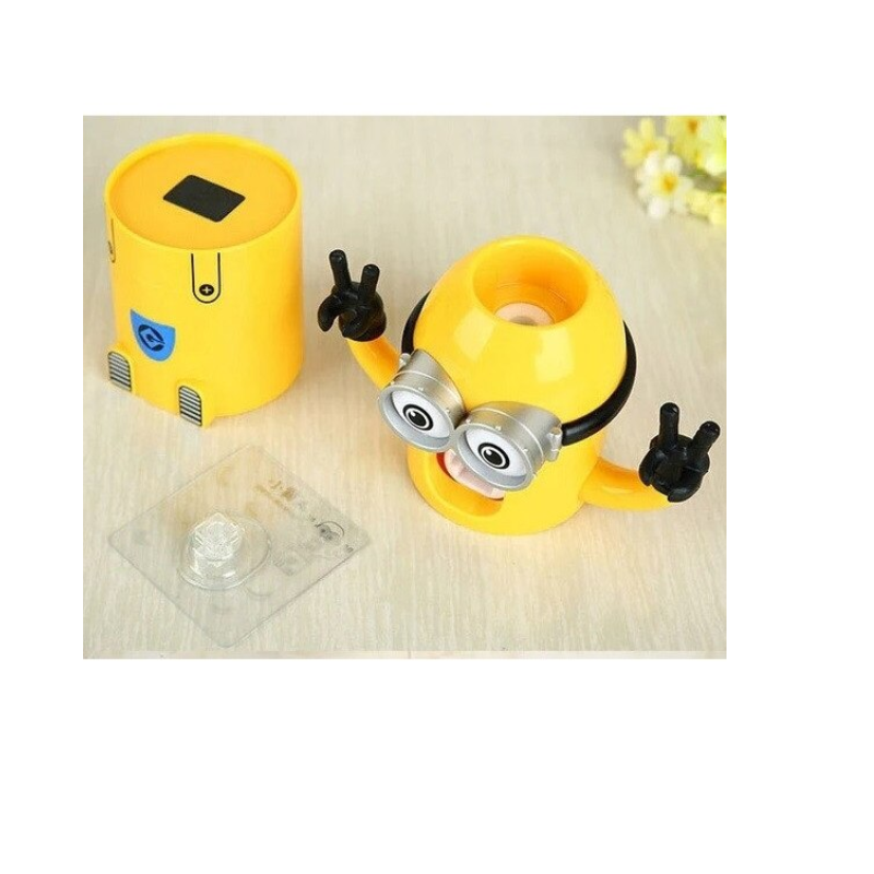 Dispenser de pastă de dinți cu suport pentru 2 periute – galben, 7.8×18.8 cm