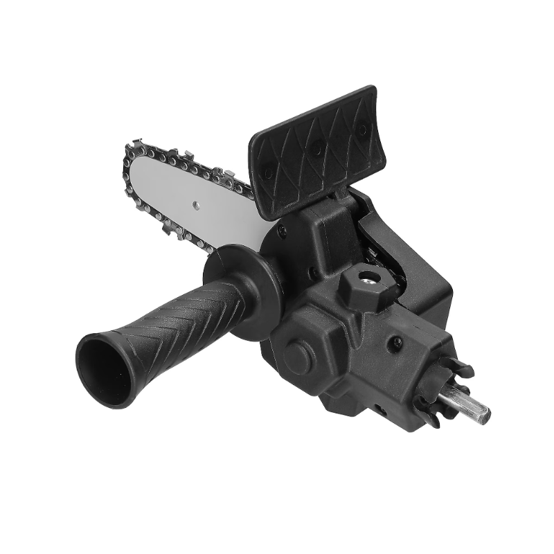 Adaptor mini-fierăstrău pentru bormașină, 10 cm, portabil, cu 2 lanțuri multifuncțional