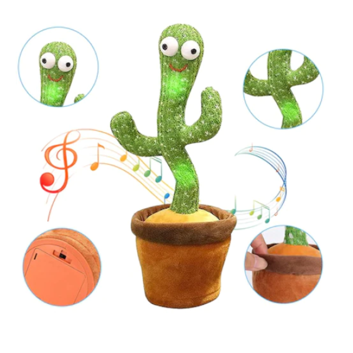 Jucărie cactus vorbitor și dansator interactivă pentru copii