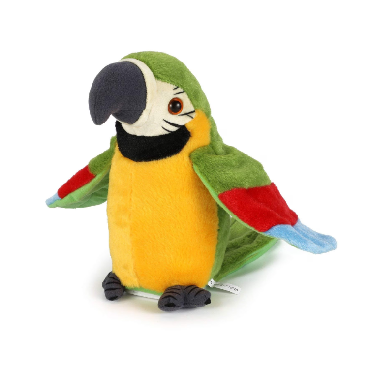 Papagal interactiv vorbitor – jucărie educativă pentru copii, 18 cm