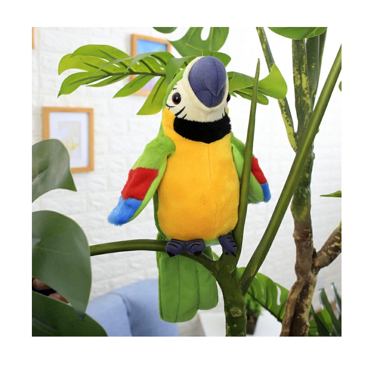 Papagal interactiv vorbitor – jucărie educativă pentru copii, 18 cm