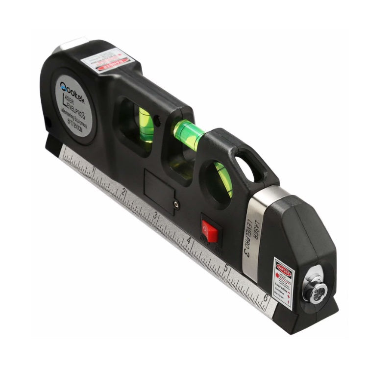 Nivela multifuncțională cu laser, boloboc și ruletă – precizie în măsurători, 2.5 m