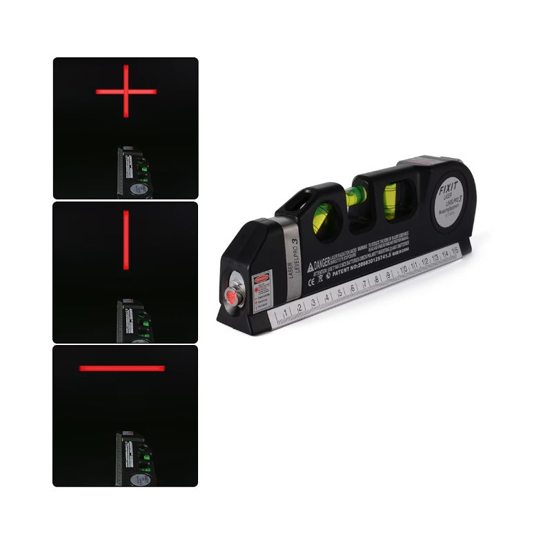 Nivela multifuncțională cu laser, boloboc și ruletă – precizie în măsurători, 2.5 m