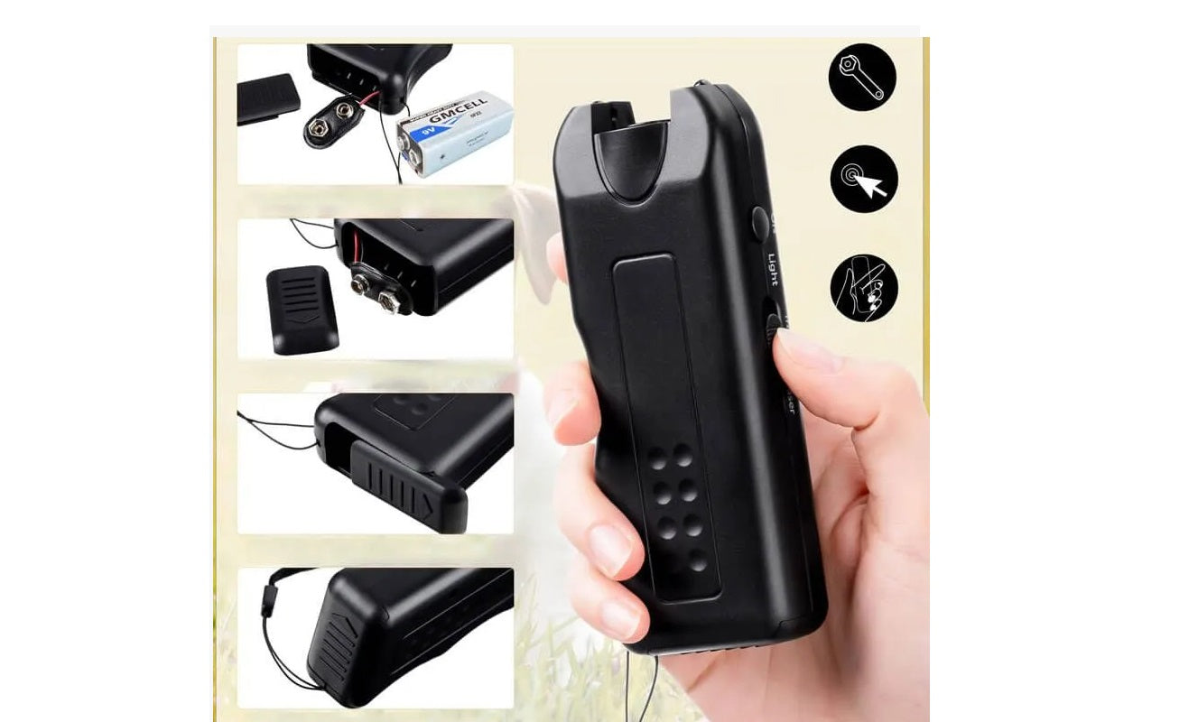 Dispozitiv portabil cu ultrasunete pentru dresajul câinilor – rază 10 m, cu lanternă LED