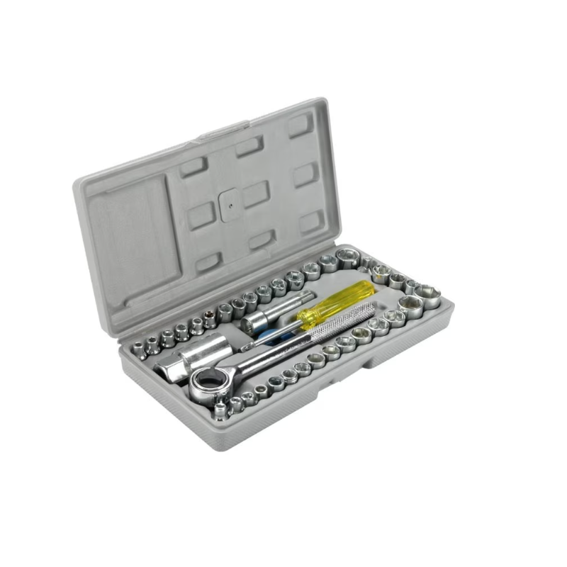 Set scule 40 piese – tubulare și clichet, 24×12 cm