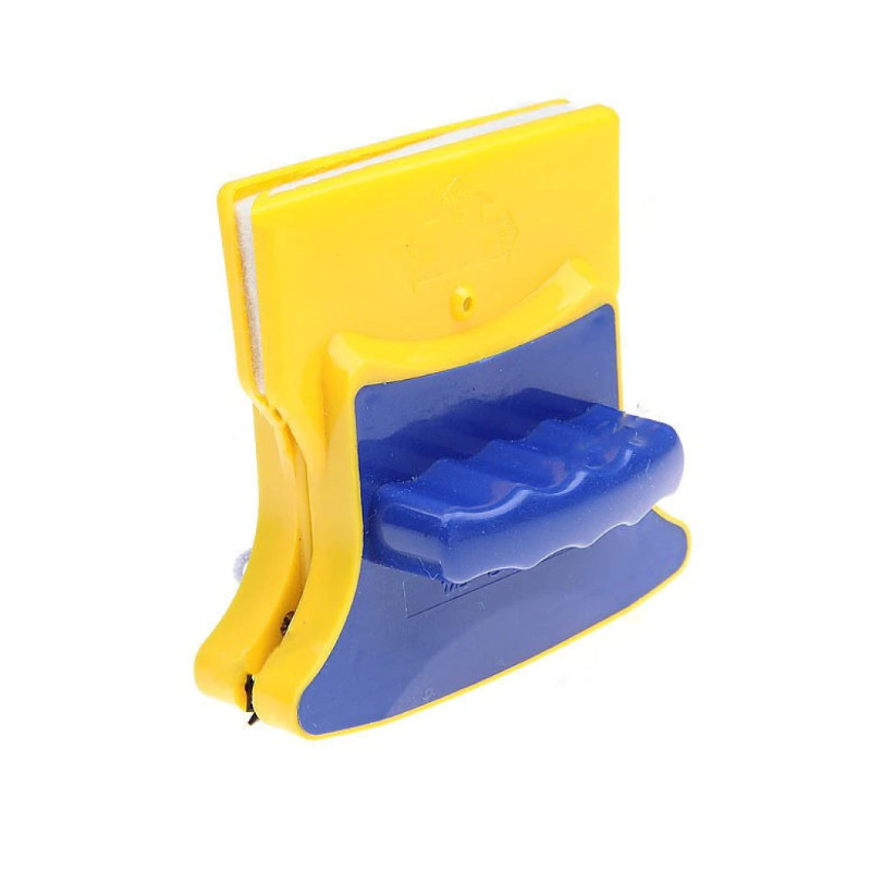 Aparat de șters geamuri față-verso – prindere magnetică, galben/albastru, 1-5 mm