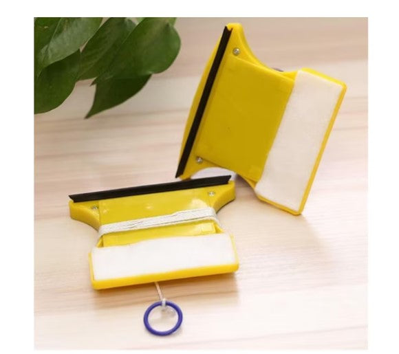 Aparat de șters geamuri față-verso – prindere magnetică, galben/albastru, 1-5 mm