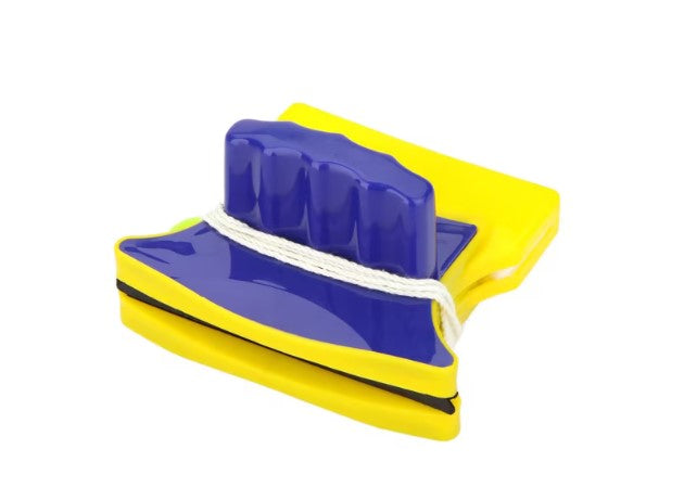Aparat de șters geamuri față-verso – prindere magnetică, galben/albastru, 1-5 mm