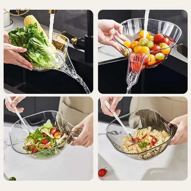 Coș de scurgere pentru fructe și legume – Design elefant, transparent