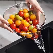 Coș de scurgere pentru fructe și legume – Design elefant, transparent