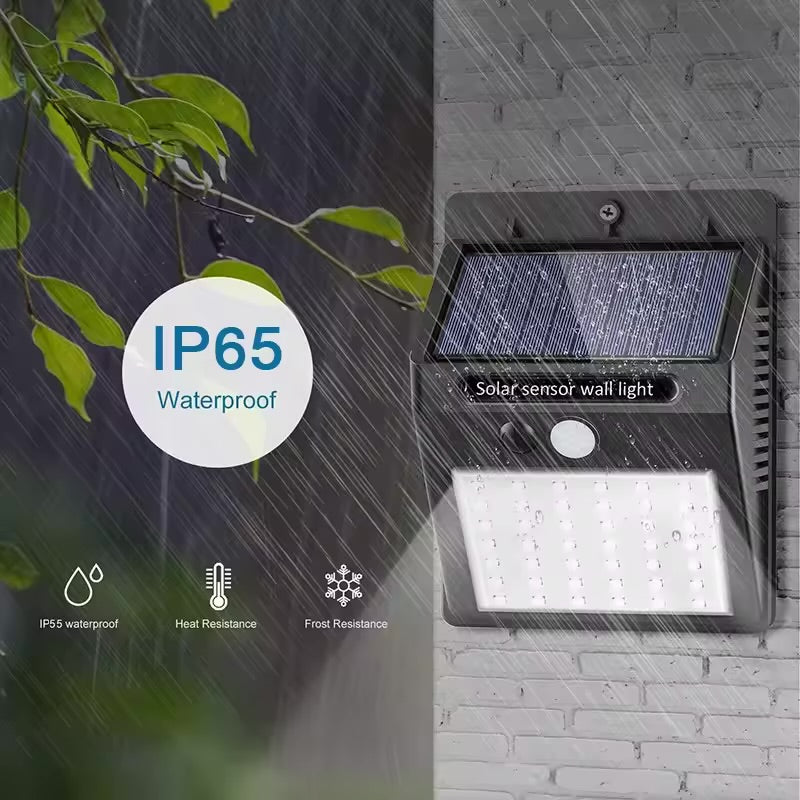 Lampa solară de perete cu senzor de mișcare şi 20 LED-uri – iluminare exterioară automată