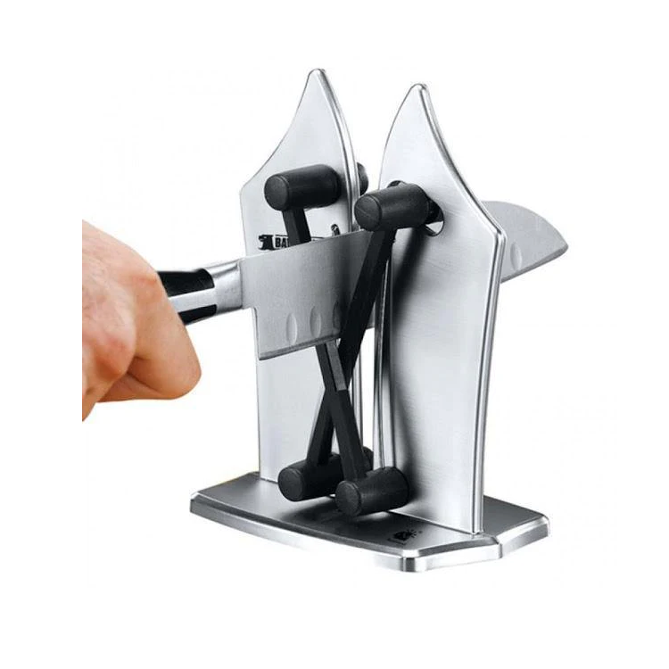 Aparat de ascuțit tacâmuri din aluminiu – argintiu, compact și eficient