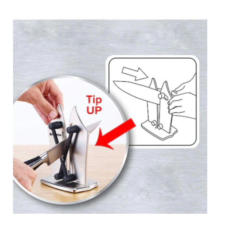 Aparat de ascuțit tacâmuri din aluminiu – argintiu, compact și eficient