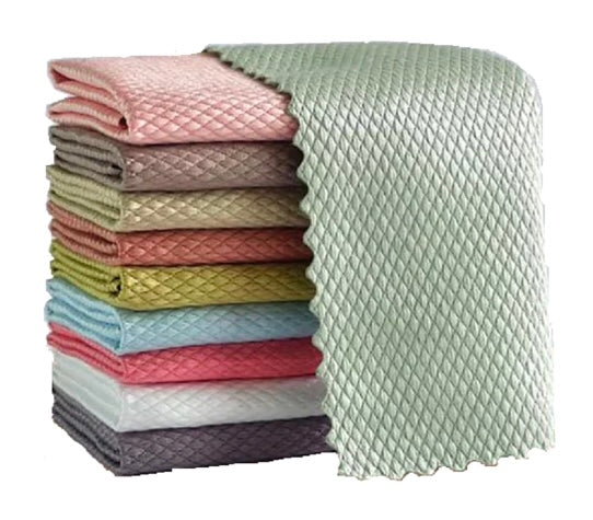 Set 10 lavete magice din microfibră 30×30 cm, multicolor – Super absorbante și fără urme