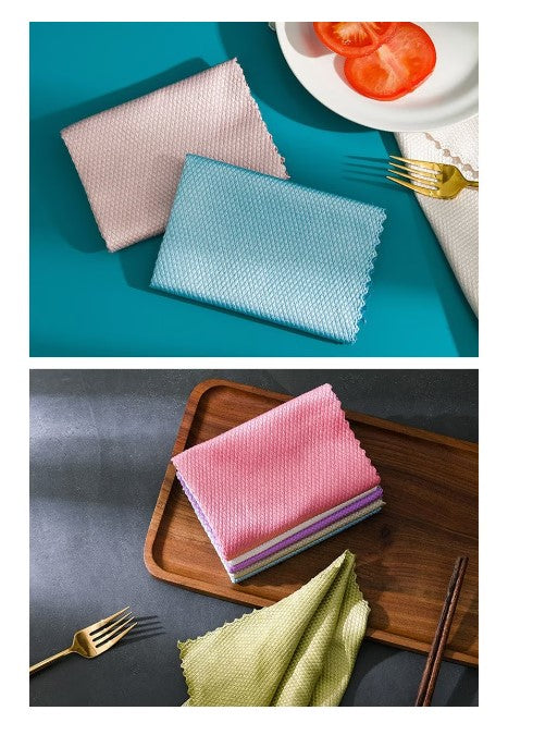 Set 10 lavete magice din microfibră 30×30 cm, multicolor – Super absorbante și fără urme