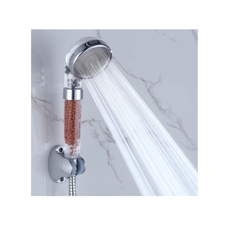 Cap de duș portabil cu ioni negativi și presiune crescută – 3 tipuri de jet, 22×6 cm